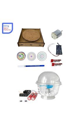 SpinArt Renk Ayrışımı ve Kar Küresi Elektrik Kuvvet ve Hareket STEM Fen Bilimleri Eğitim Seti