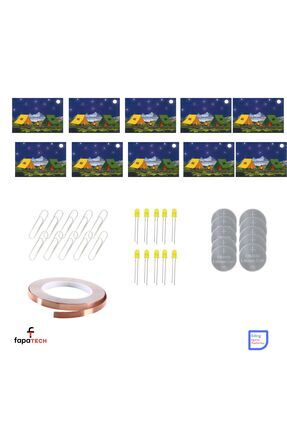 Kamp Kağıt Devreleri Kiti ve Sınıf Paketi – Paper Circuits CR2032, Bakır İletken Bant,LED Fen STEM